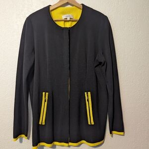 Exclusively misook open front cardigan sweater